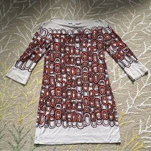 Diane Von furstenberg Ruri silk jersey boat neck chain print dress size 4